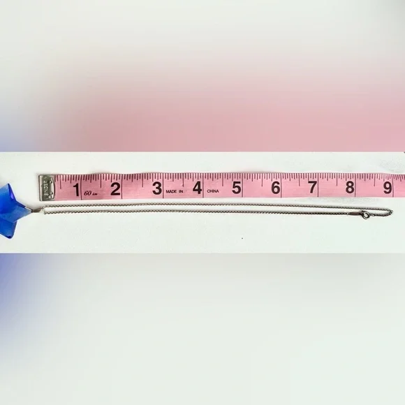 Tiffany & Co., crystal star pendant in blue with Tiffany chain necklace - Picture 11 of 13